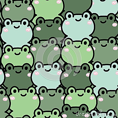 Repeat.Seamless pattern of cute frog cartoon background.Wild animal character design Vector Illustration