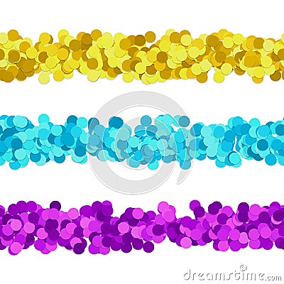 Repeatable abstract dot pattern page dividing line design set Vector Illustration