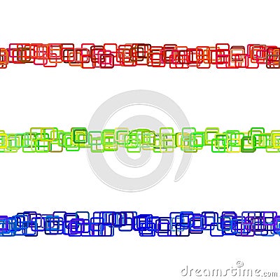 Repeatable square pattern paragraph rule line design set Vector Illustration