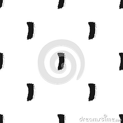 Repeated brush stroke. Seamless pattern. Black on a white background. Grunge, sketch, ink. Vector Illustration