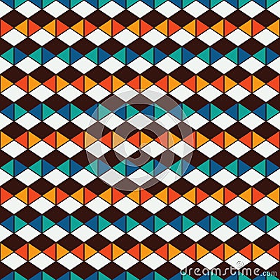 Repeated diamonds background. Geometric shapes wallpaper. Rhombuses and lozenges motif. Ethnic and tribal digital paper Vector Illustration