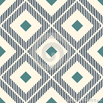 Repeated diamonds and hatch lines. Ikat wallpaper. Seamless surface pattern with native design. Ethnic ornamental motif. Vector Illustration