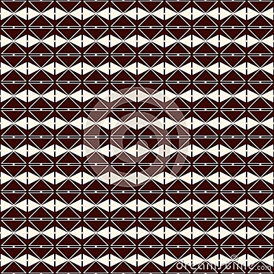 Repeated diamonds and lines background. Ethnic wallpaper. Seamless surface pattern design with rhombuses ornament. Vector Illustration