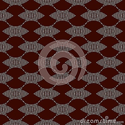 Repeated hatched overlapping circles seamless pattern. Openwork surface texture. Round links motif. Delicate background Vector Illustration