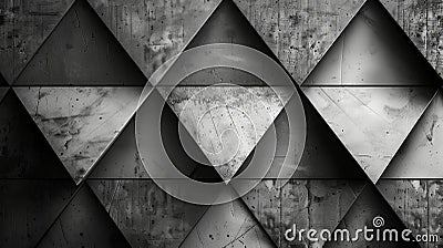 Repeated subtle triangle pattern in black and white background image, minimalist design Stock Photo