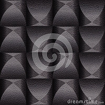 Repeating beveled decorative pattern - continuous replicate style - Black textured pattern Stock Photo