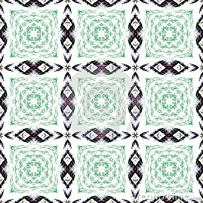 Repeating black and green squares Stock Photo