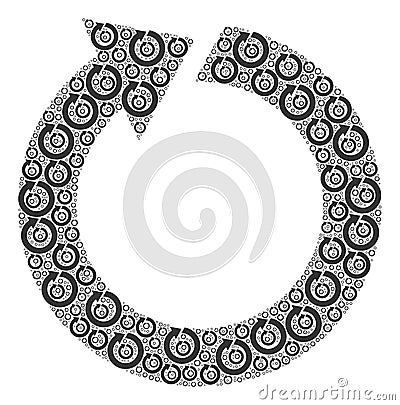 Rotate Recursive Composition of Itself Icons Vector Illustration