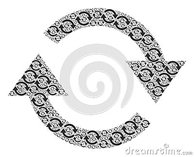 Refresh Recursion Mosaic of Itself Icons Vector Illustration