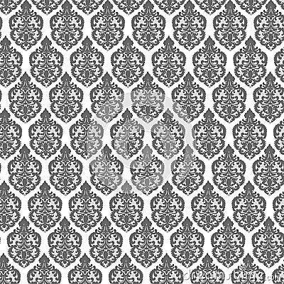 Wallpaper in Ornate Damask Design. Vector Illustration Vector Illustration