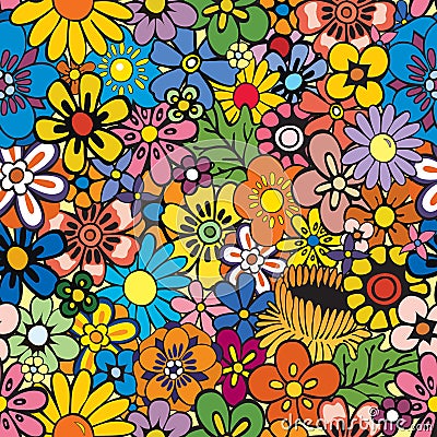 Repeating floral background Vector Illustration