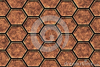 Repeating hexagonal sidewalk coverage background Stock Photo