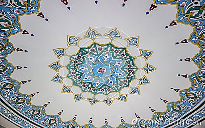 Islamic ceiling art pattern from a Turkish mosque Stock Photo