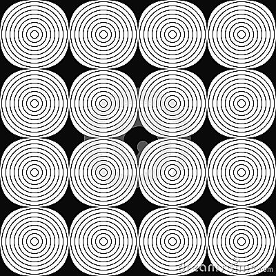 Repeating monochrome abstract circle pattern Vector Illustration