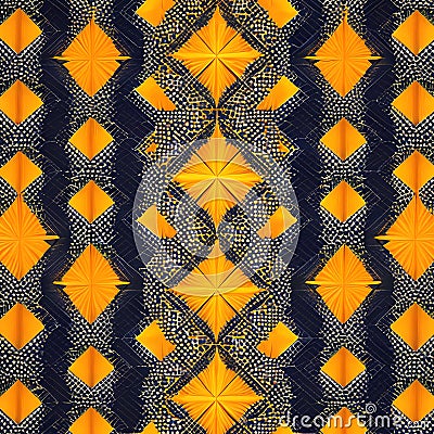 A repeating pattern of overlapping triangles in shades of yellow and orange, resembling a mandala5, Generative AI Stock Photo
