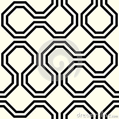 Repeating pattern of Peano Curve lines design Vector Illustration