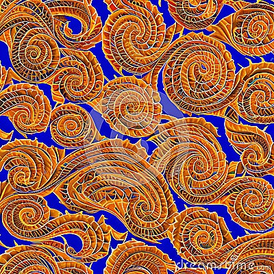 A repeating pattern of spirals in warm, bright colors like orange, red, and yellow2, Generative AI Stock Photo