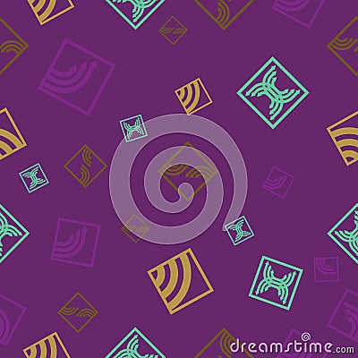 A repeating pattern vector design illustration with geometric tech shapes Vector Illustration