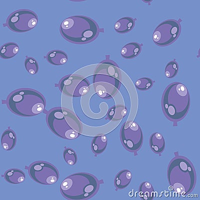 Repeating Pattern of violet balloons. Blue background 601 Vector Illustration