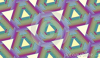 Repeating Rainbow Triangles - Tileable Background Cartoon Illustration