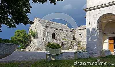 Repen Ancient Citadel on the Karst Plateau Stock Photo