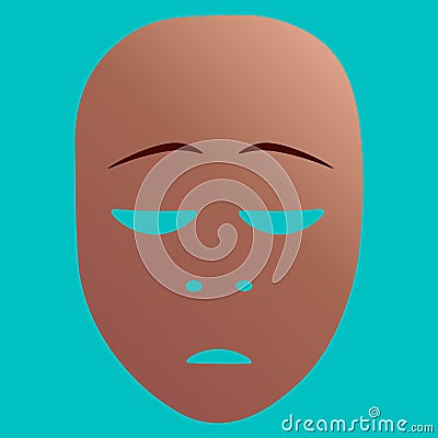 Repentance theatrical mask. Vector illustration Vector Illustration