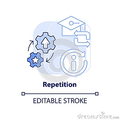 Repetition light blue concept icon Vector Illustration