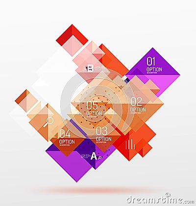 Repetition of overlapping color squares Stock Photo