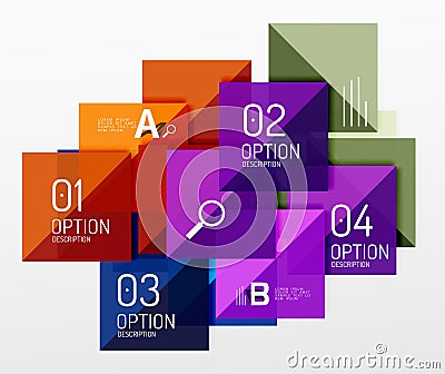 Repetition of overlapping color squares Stock Photo