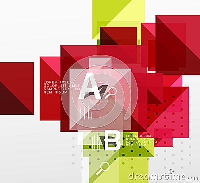 Repetition of overlapping color squares Stock Photo
