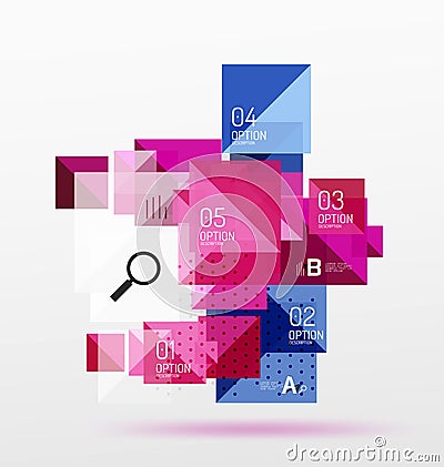 Repetition of overlapping color squares Vector Illustration