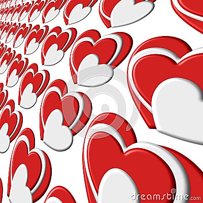 Repetitive Bubble Pattern Heart Layer Stock Photo