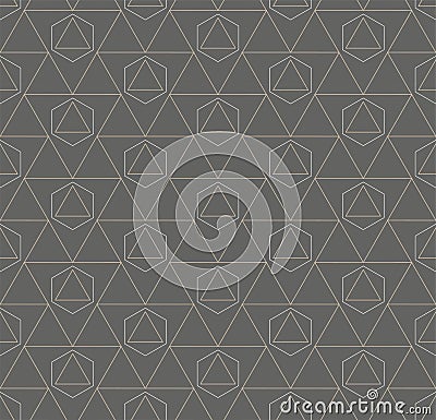Repetitive Elegant Vector Hex, Repeat Pattern. Seamless Asian Graphic Continuous Array Texture. Repeat Ornate Symmetrical, Art Vector Illustration