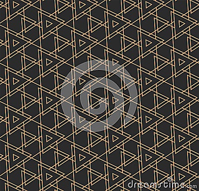 Repetitive Fabric Graphic Rhombus Design Texture. Golden Classic Vector, Diagonal Tile Pattern. Seamless Wave Technology, Lattice Vector Illustration