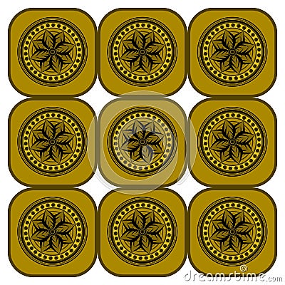 A repetitive floral geometric circular medieval styled design Stock Photo