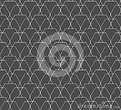 Repetitive Wave Vector Hex, Print Pattern. Seamless Tileable Graphic Rhombus Repeat Texture. Repeat Fabric Honeycomb, Plexus Vector Illustration