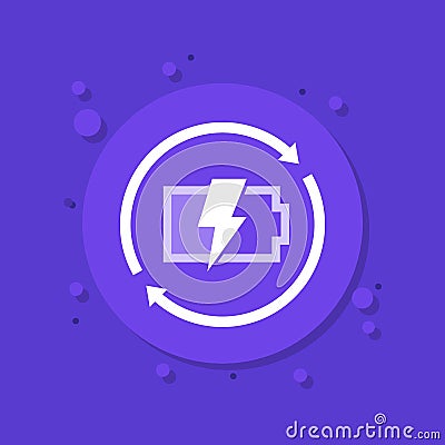 replace battery icon, vector art Vector Illustration