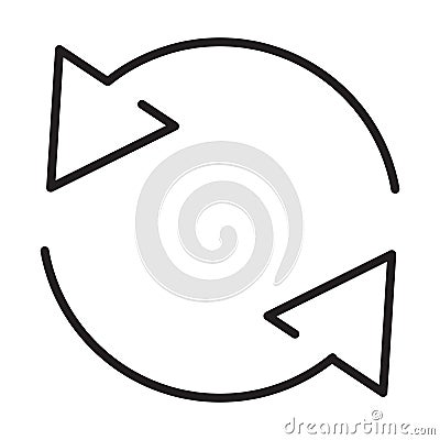 Replace icon vector double reverse arrow exchange linear sign for graphic design, logo, website, social media, mobile app, UI Vector Illustration