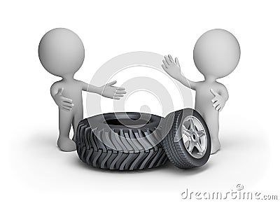 Replacement of automobile tires Stock Photo