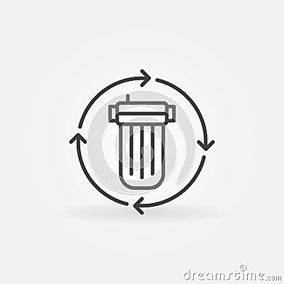 Replacing the Water Filter vector concept line icon Vector Illustration