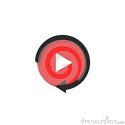 Replay icon like video play button Vector Illustration