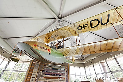 replica of aircraft of Benoist in the museum in Saint Petersburg Editorial Stock Photo