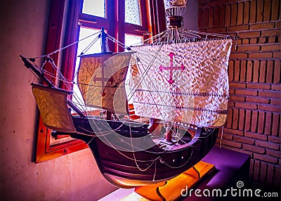 Replica of Christopher Columbus ship Stock Photo