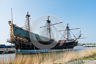 Replica of Dutch tall ship the Batavia in Netherlands Editorial Stock Photo