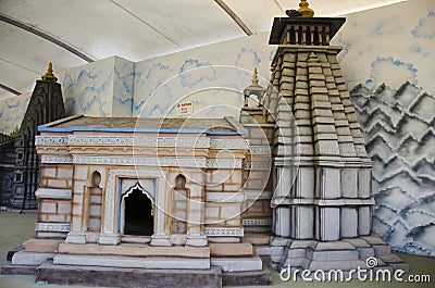 Replica of Kedarnath Jyotirlinga in Rudraprayag, Uttarakhand. One of the 12 Jyotirlingas in Someshwar Wadi Temple, Baner, Pune, Stock Photo