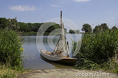 replica of old sailing boat from 1916 Stock Photo