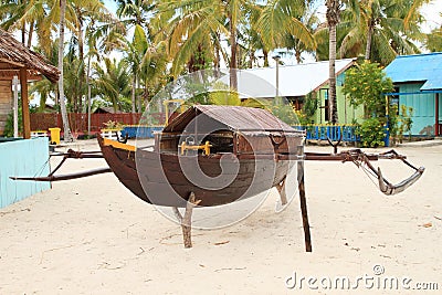 Replica of traditional Papuan boat Stock Photo