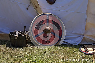 Replica Viking Decorated Shield Editorial Stock Photo