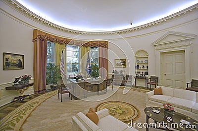 Replica of the White House Oval Office Editorial Stock Photo