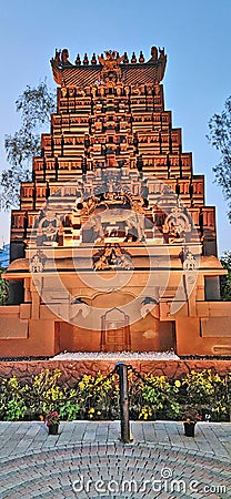 Replica of Meenakshi Temple at Bharat Darshan Park in Delhi Editorial Stock Photo